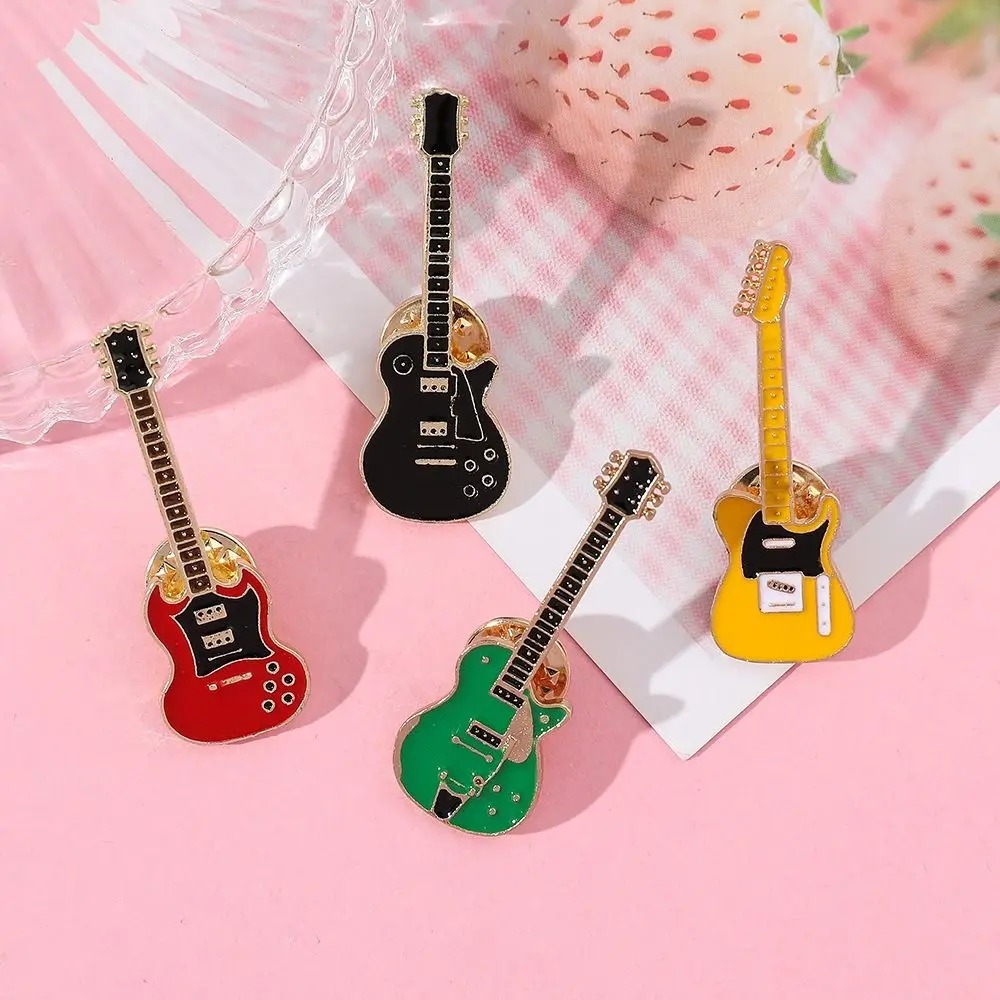 Musical Instruments Game - 1/2/4 Stück Vintage Metall-Emaille Gitarren-Brosche für