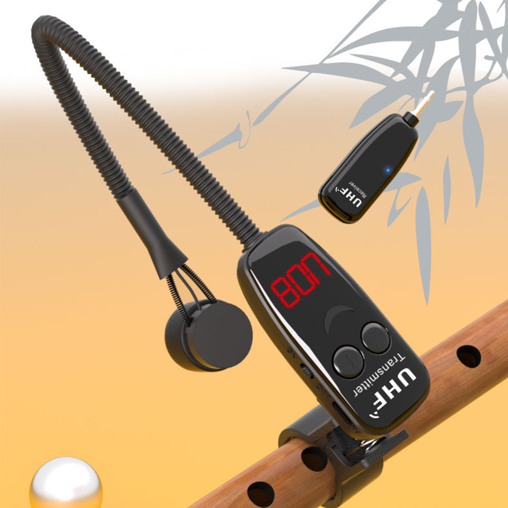 Musical Instrument Flute - UHF Drahtloses Instrumentenmikrofon-Clip Drahtloser Empfänger und