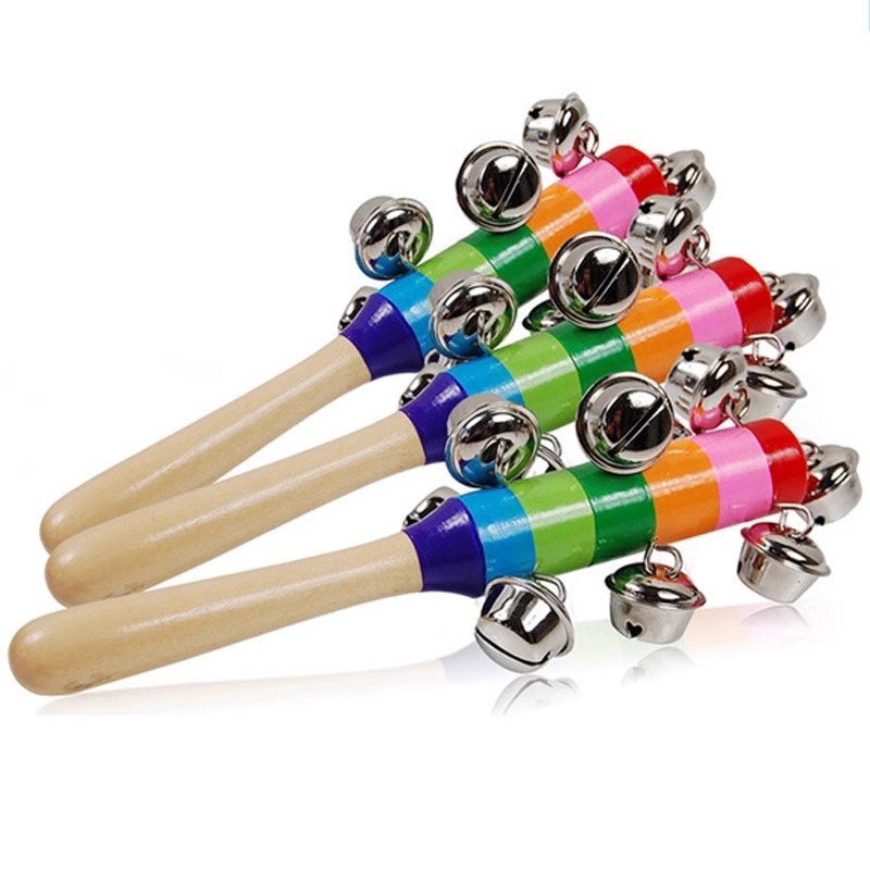 Musical Instrument For Toddlers - 5PCS Holz Jingle Hand Glocken Regenbogen