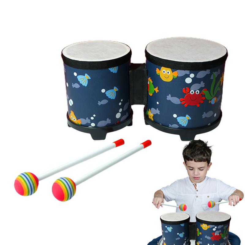 Bongo Drum Set - Kinder-Bong-Schlagzeug, niedliche Handtrommel, Musikspielzeug, Handtrommel, handgefertigte