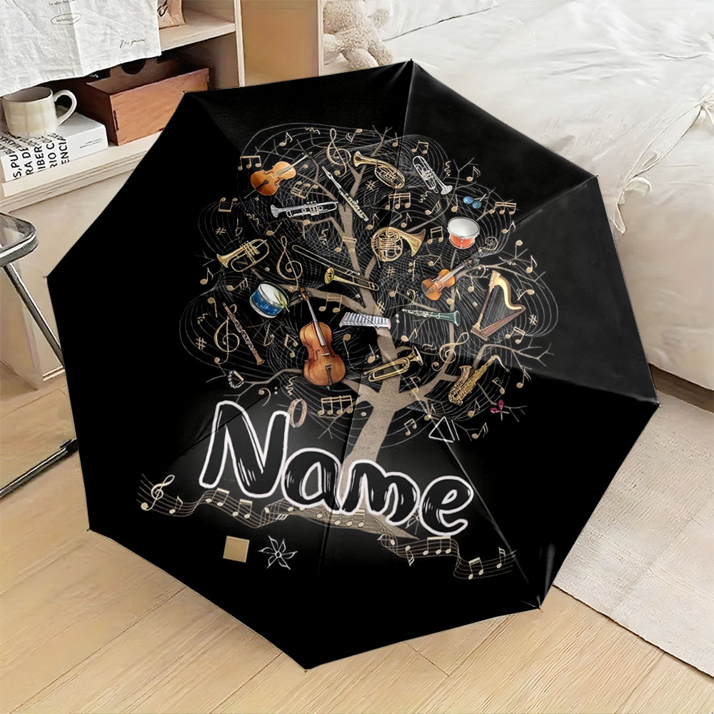 Musical Instrument And Name - Personalisierter Regenschirm mit Namen, „Regenschirm mit