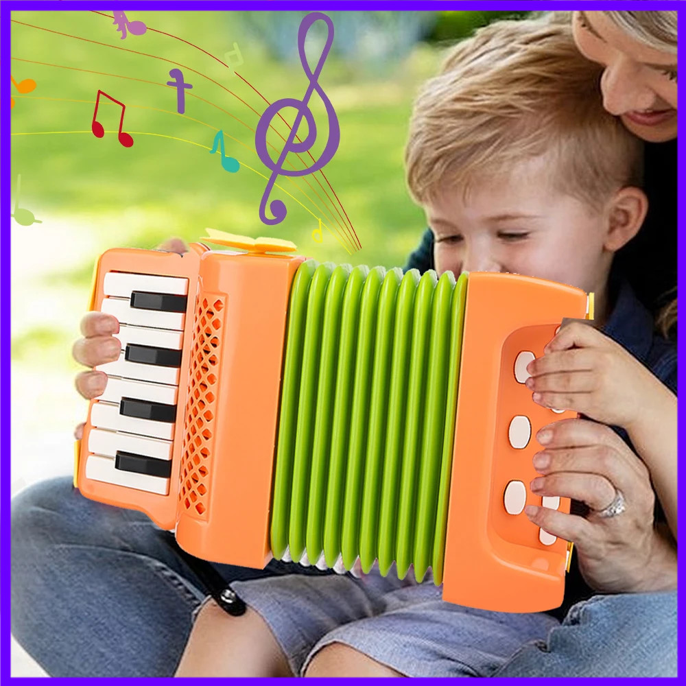 Musical Instrument For Toddlers - Kinder-Akkordeon-Spielzeug, 10 Tasten, 8 Bässe, pädagogisches