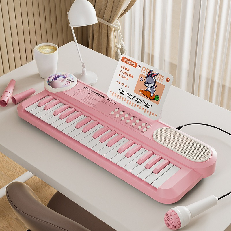 Musical Instrument For Toddlers - 37-Tasten Elektronisches Kinderklavier mit Mikrofon, Musik-Lernspielzeug,