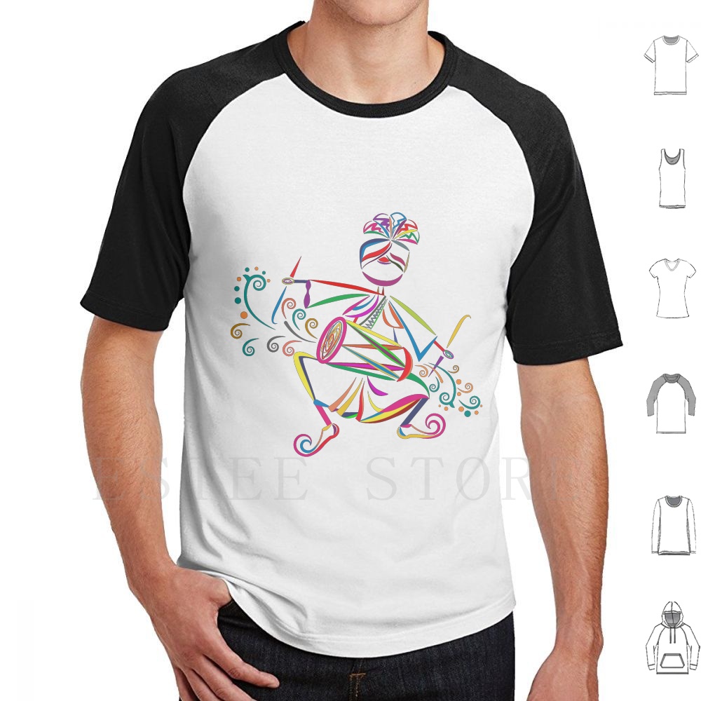 Musical Instrument Of India - Dhol Player T-Shirt DIY große Größe