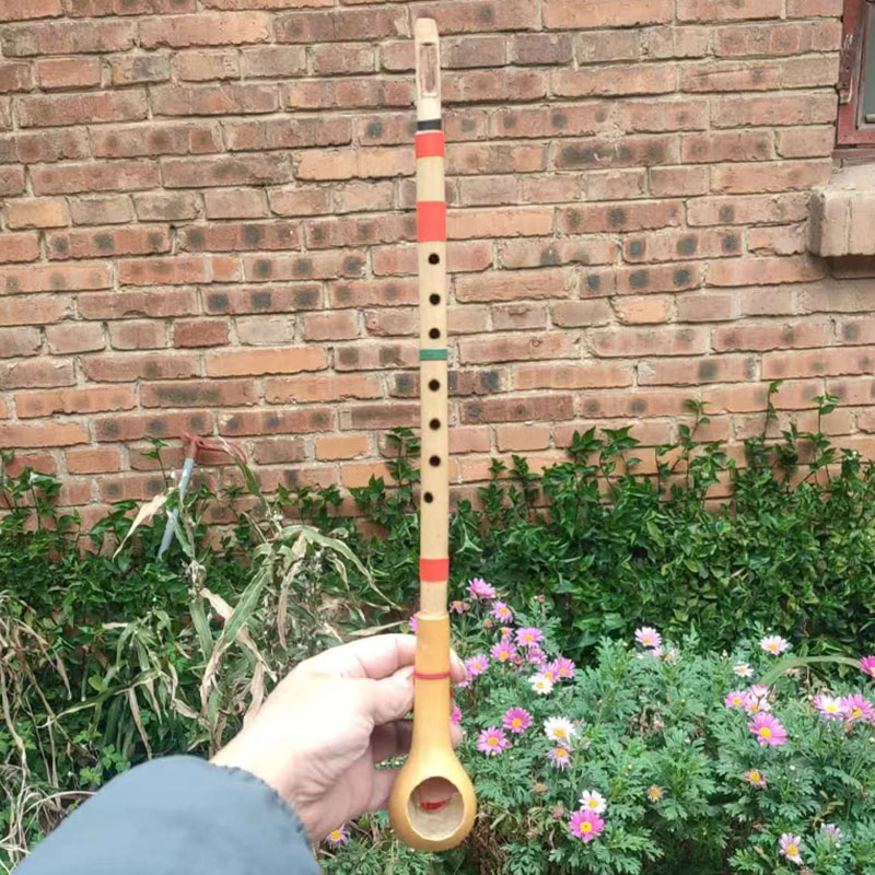 Musical Instrument Groups - Handgefertigte Bambus-Stimmflöte der Yi-Ethnie, Traditionelles Biru-Volksinstrument,