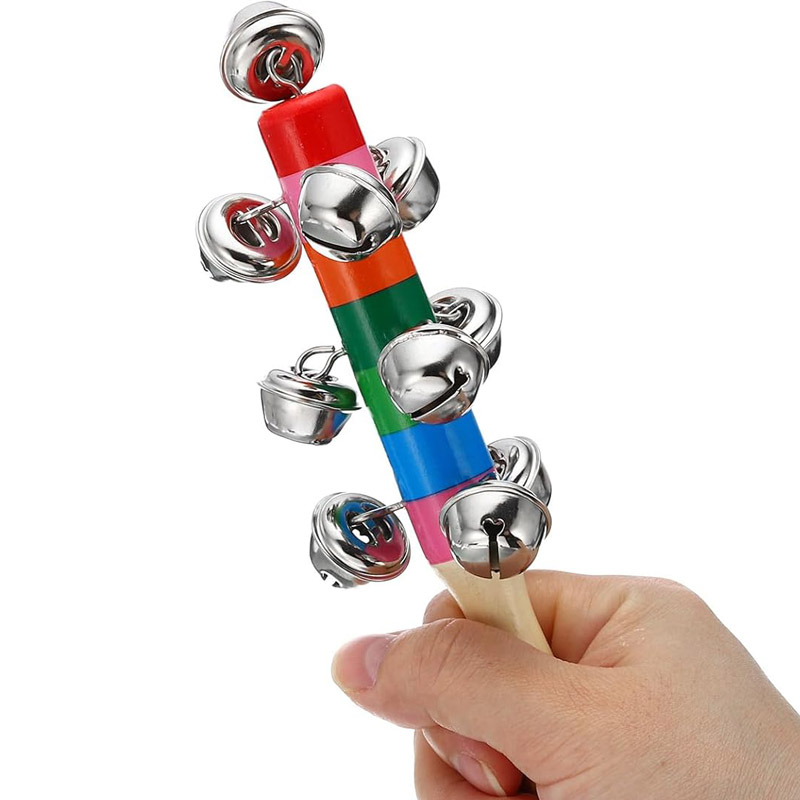 5PCS Holz Jingle Hand Glocken  – Musical Instrument For Toddlers Bewertung und Preis