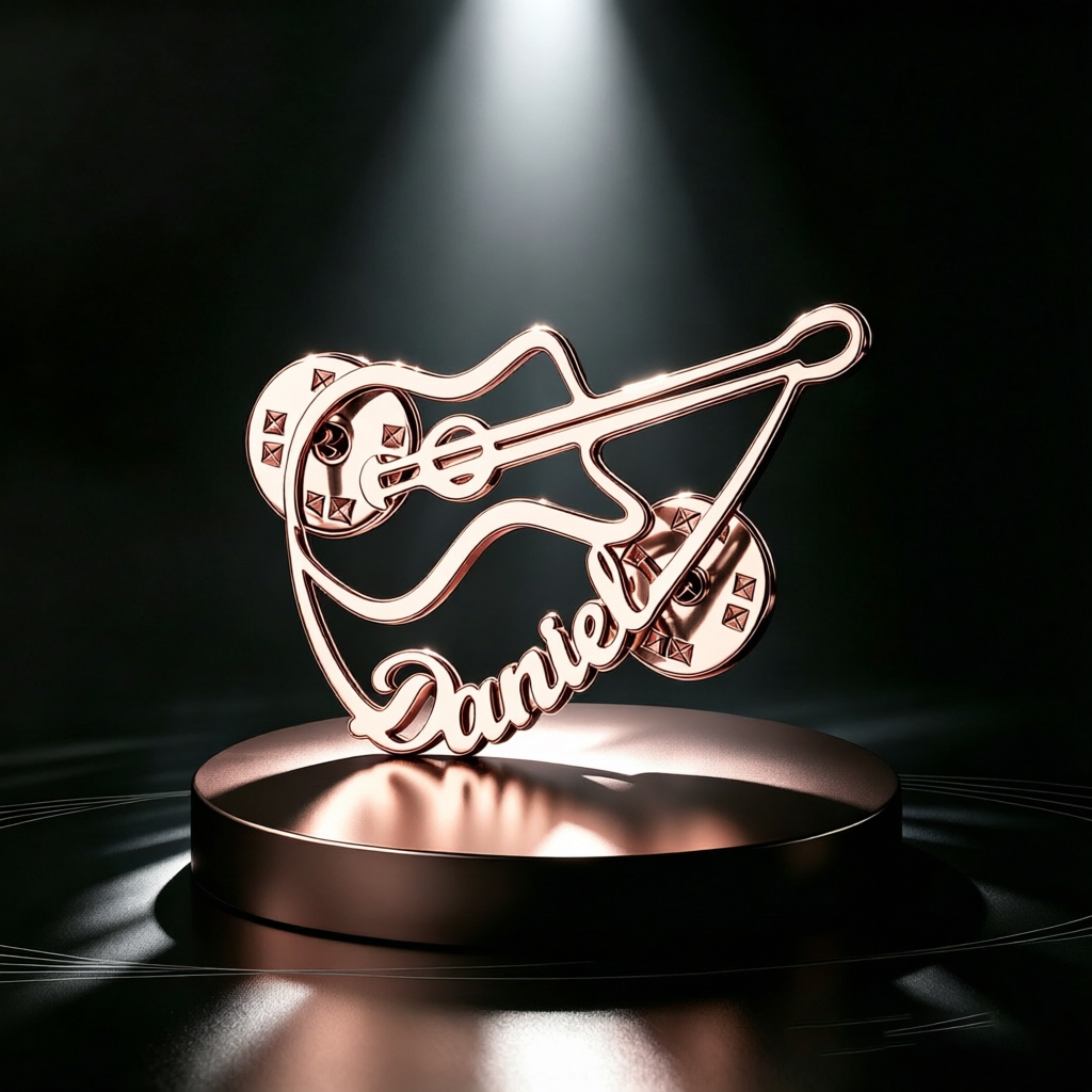 Personalisierte Geigen-Brosche – Musical Instrument And Name Bewertung und Preis